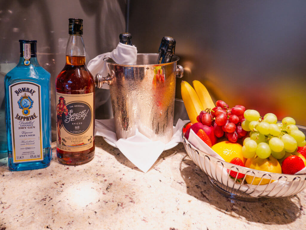 Complimentary food and beverages at the Sky suite onboard Sky Princess Cruise Ship