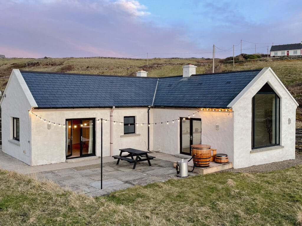 Exterior of Russells Cottage in Ireland