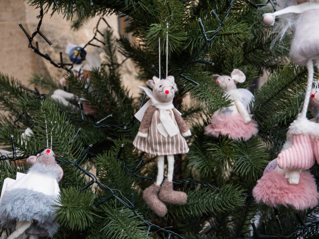 Christmas decorations for sale at Bath Christmas Markets