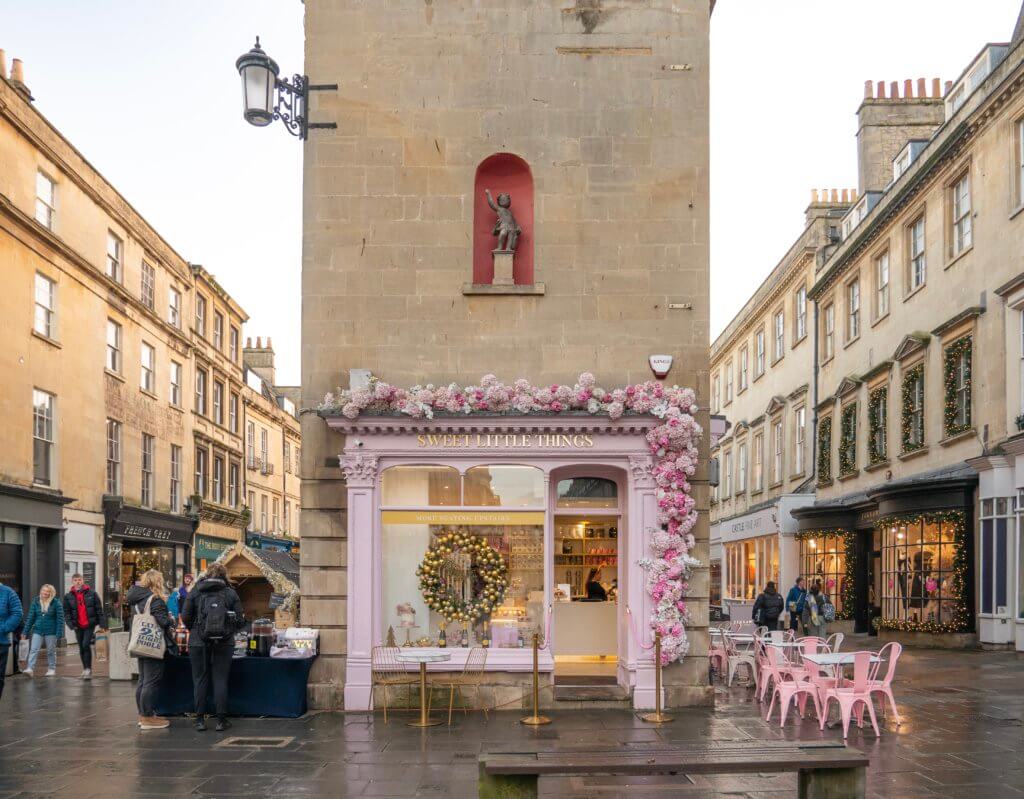Charming shopping streets in Bath England