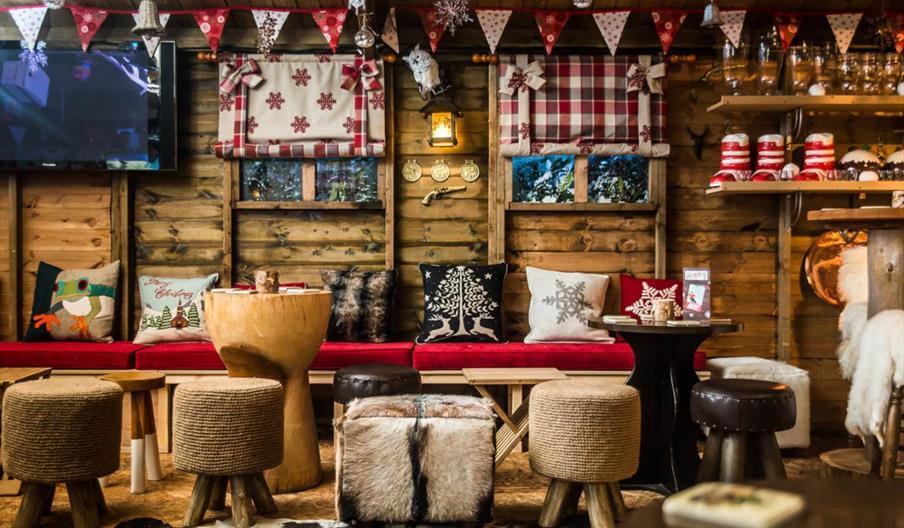 Apres ski bar in Bath set up during Bath Christmas Markets