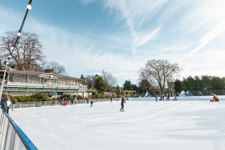 People ice skating during Christmas in Bath