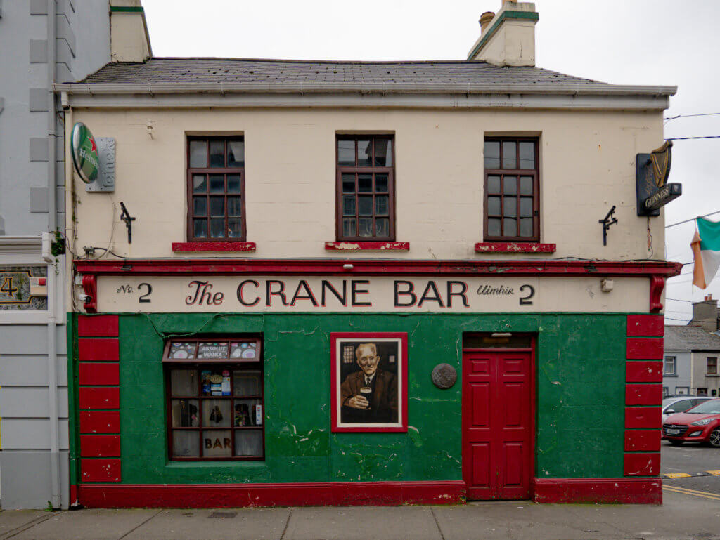 Exterior of The Crane Bar in Galway one of the best pubs in Galway for music.