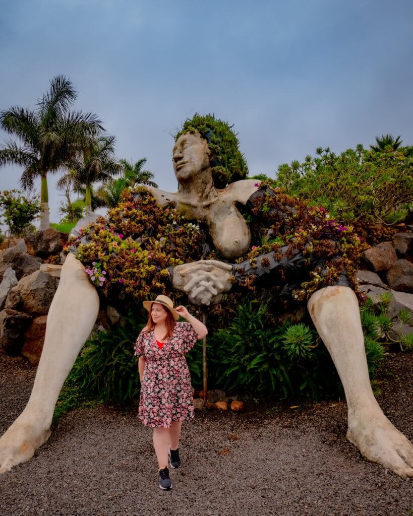 Giant sculpture made out of flowers to visit on your Tenerife road trip