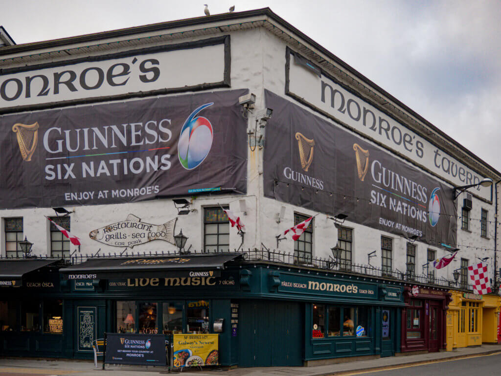 Exterior of Monroe's Tavern in Galway City Ireland
