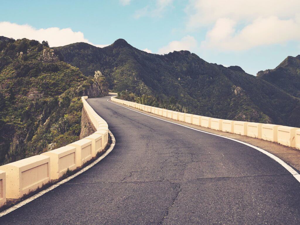 Road through Anaga Rural Park in Tenerife