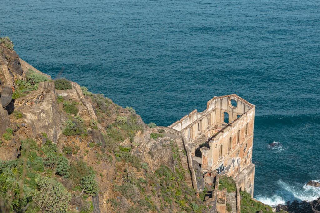 Abandoned factory on the coastline of Tenerife, a cool thing to see on a Tenerife road trip