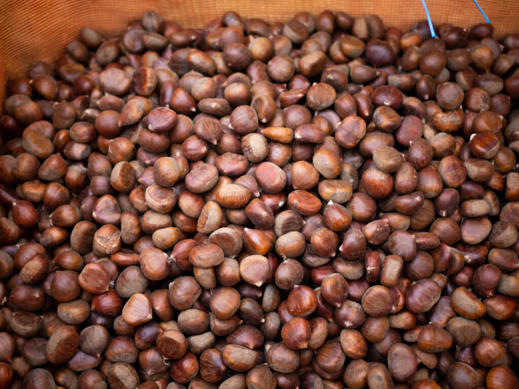Chestnuts for sale at Carcassonne Food Market