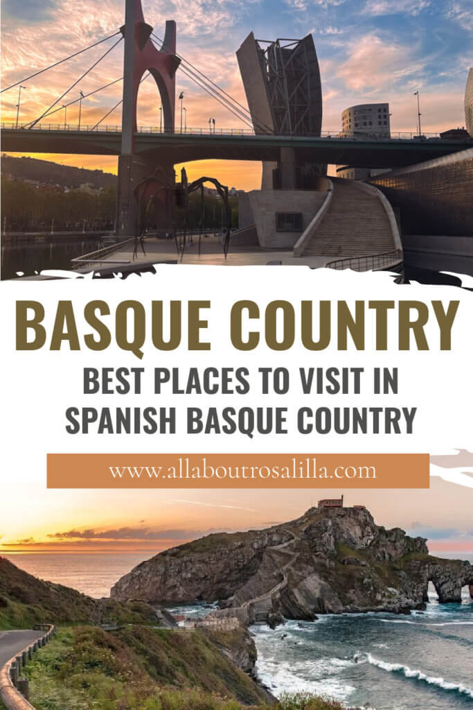 Images from Basque Country with text overlay best places to visit in Spanish Basque Country.