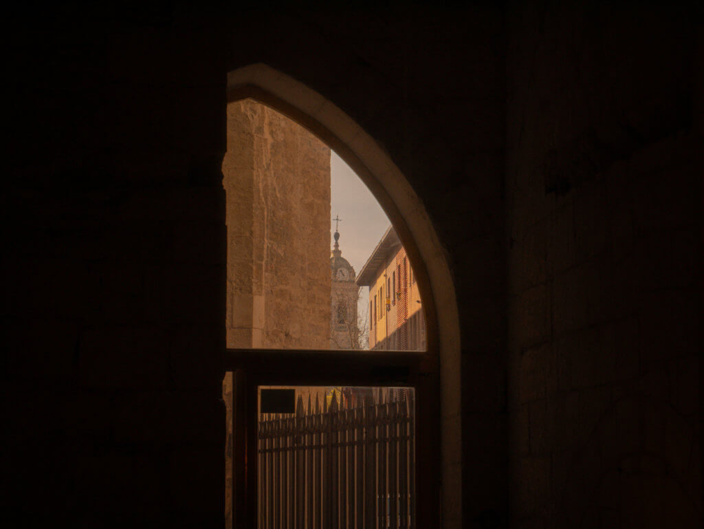 Vitoria Gasteiz Image of San Miguel Church in Vitoria Gasteiz through the window of Santa Maria Cathedral