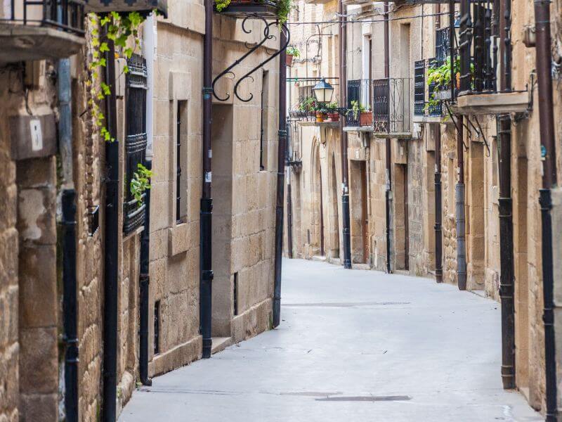 Cobblestone streets of Laguardia in Northern Spain.