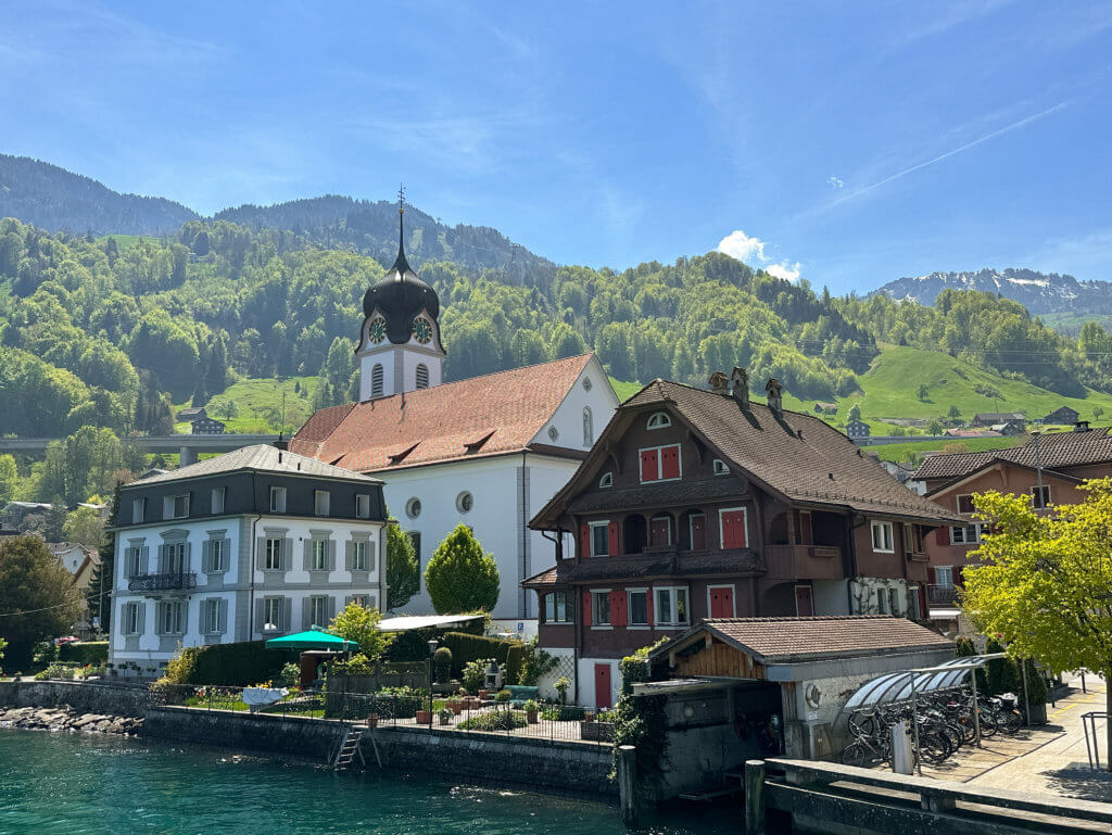 Charming Swiss village on the edge of Lake Lucerne