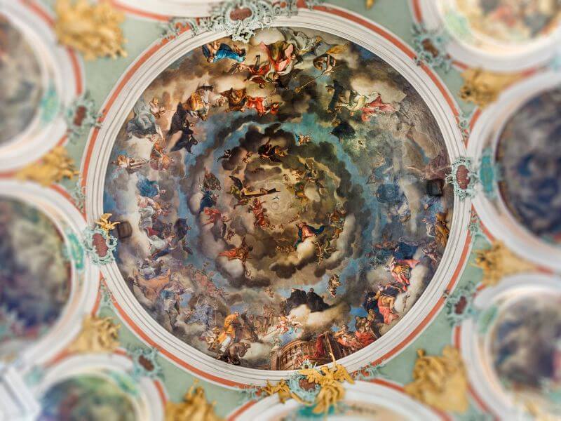 Fresco ceiling of St. Gallen Baroque cathedral