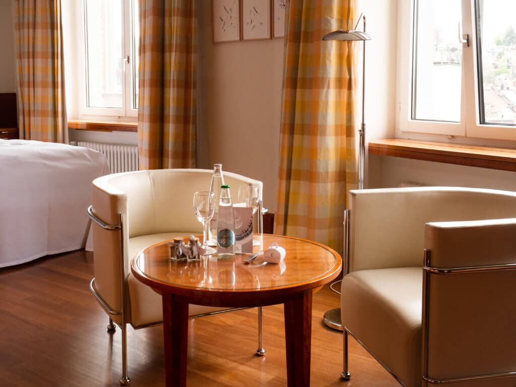 Interior of the Junior Suite in Einstein St. Gallen Hotel