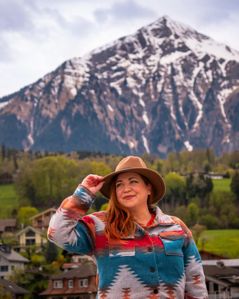 Nicola on a boat trip of Lake Thun using the swiss travel pass