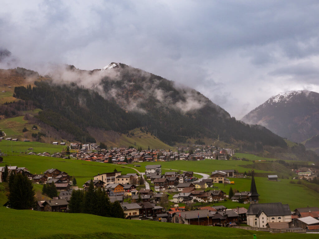 Charming Swiss village with church