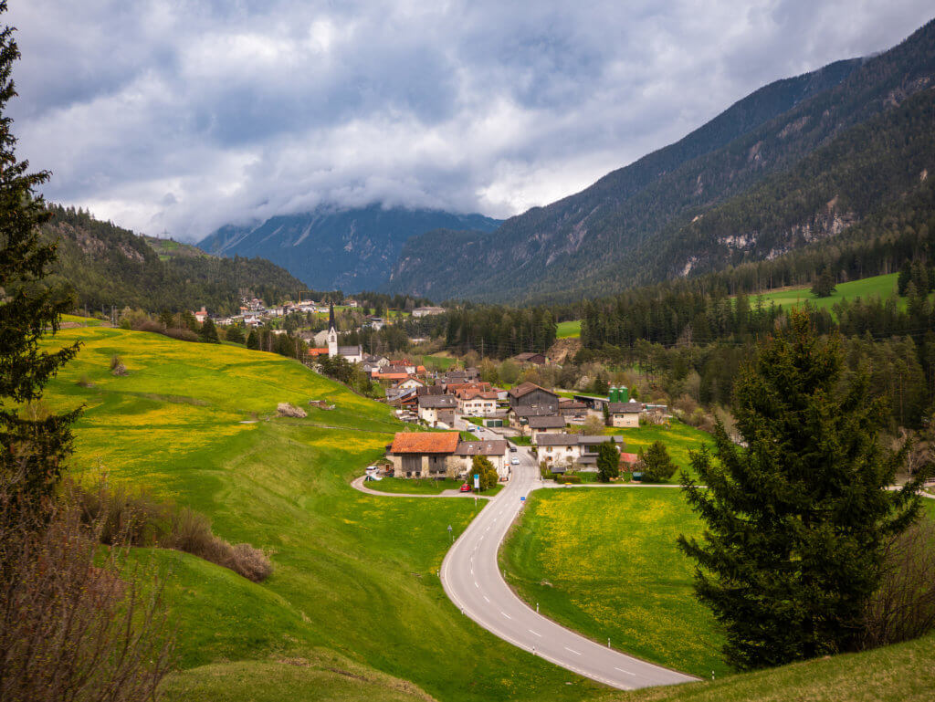 Charming Swiss village with church