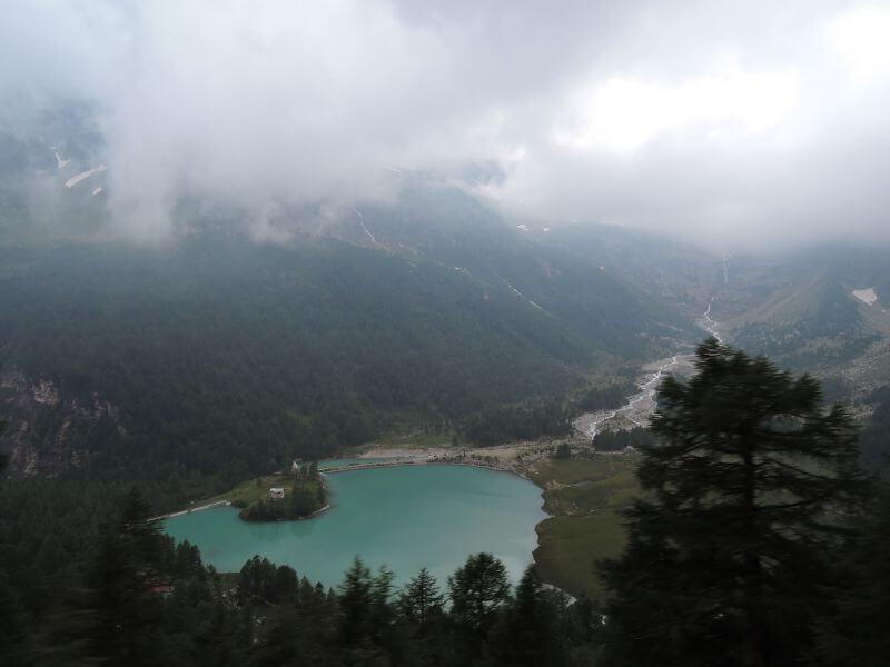 Blue lake in the Swiss Alps