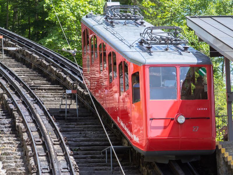 Mountain train in Switzerland