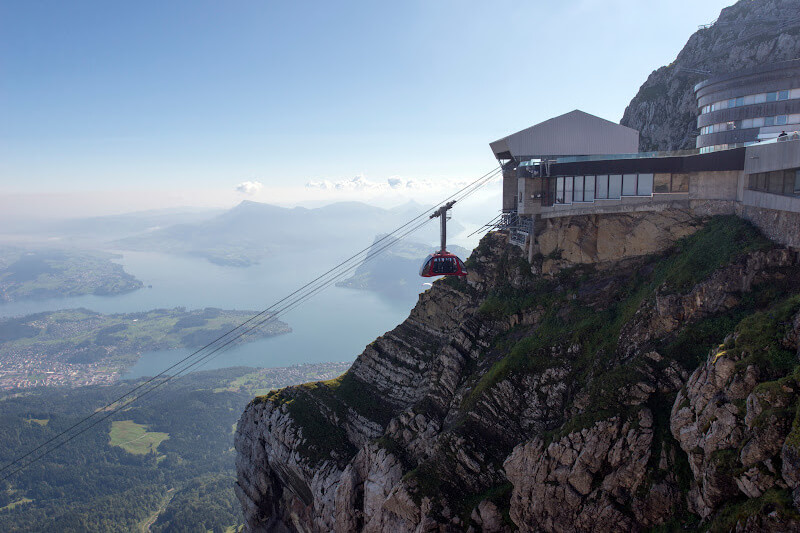 Cable car at Mount Pilatus in Lucerne Switzerland