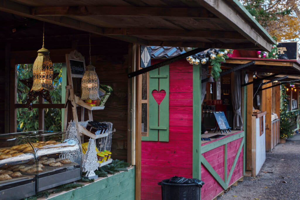 Traditional European Christmas market in Lucerne Switzerland