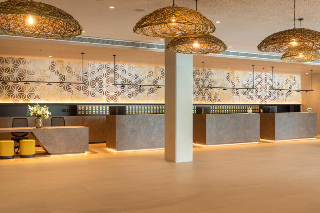 Reception area at L'Azure Hotel in Lloret de Mar
