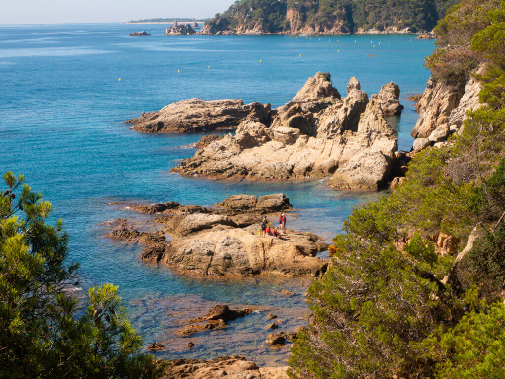Group of people exploring the coast of Lloret de Mar