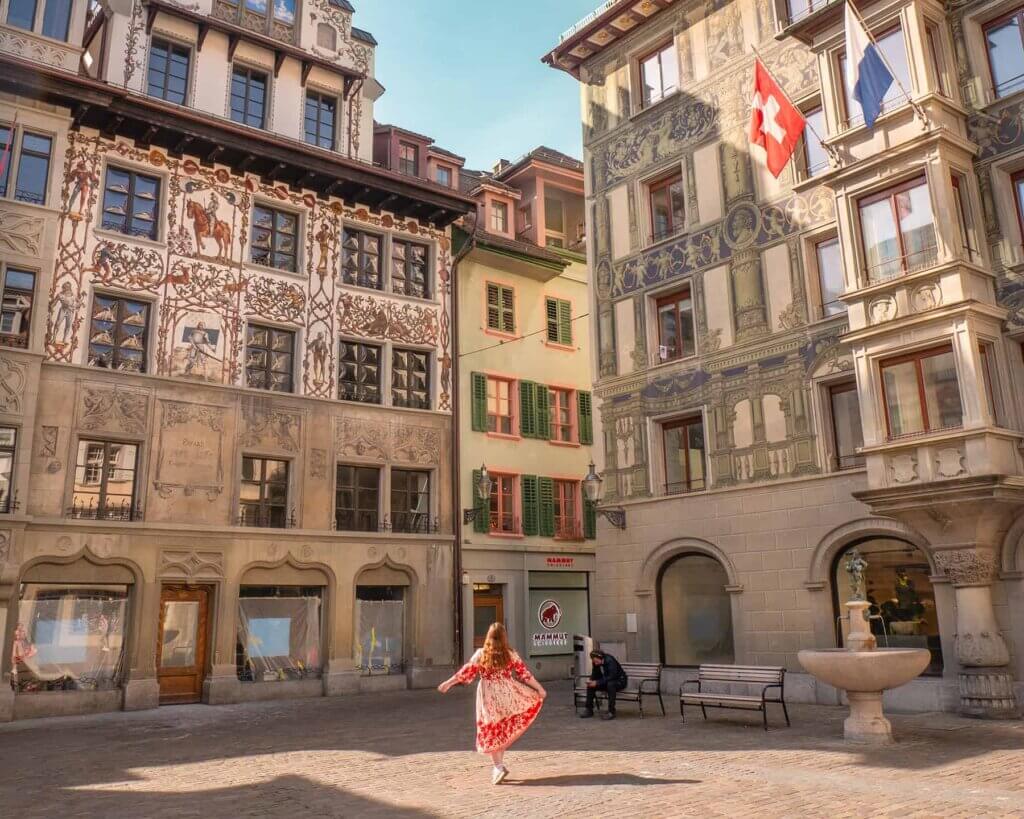 Nicola Lavin, travel blogger from Our Unique Stays, on a paid press trip in Switzerland