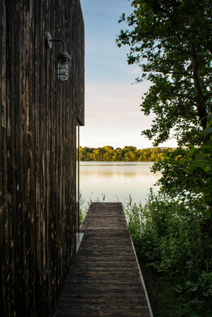 Relaxing deck on fermanagh lake at Finn Lough.
