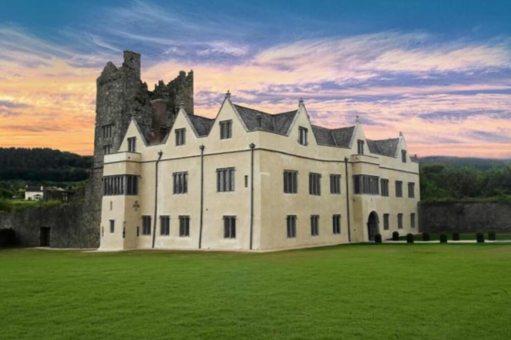 Ormond Castle in Tipperary at sunset.