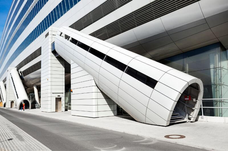 Escalators at Frankfurt airport.