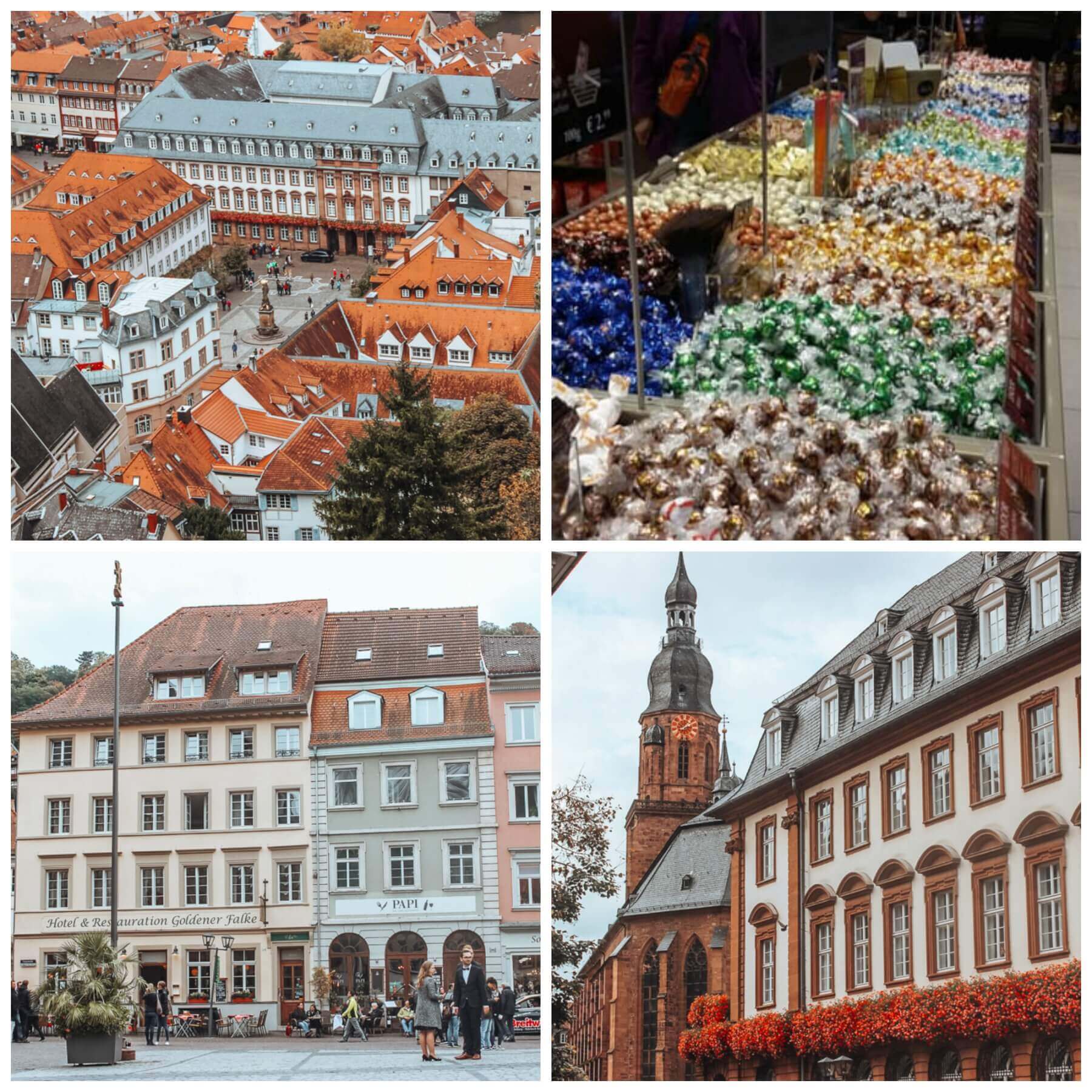 Woman exploring Heidelberg Altstadt.