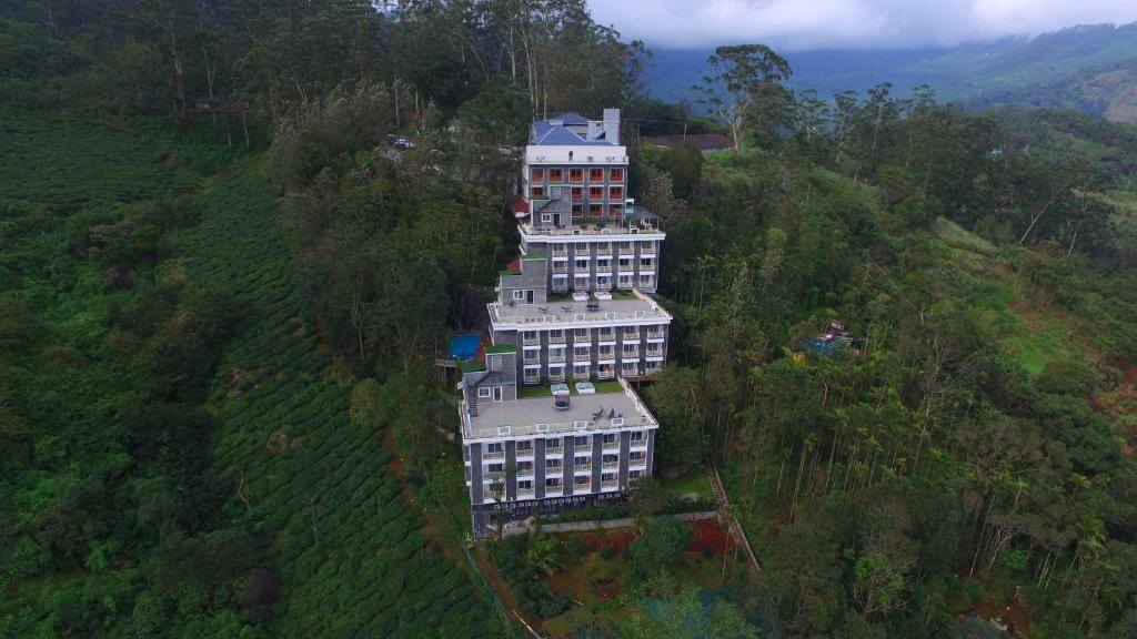 Exterior view of Chandy's Windy Woods hotel in Munnar.