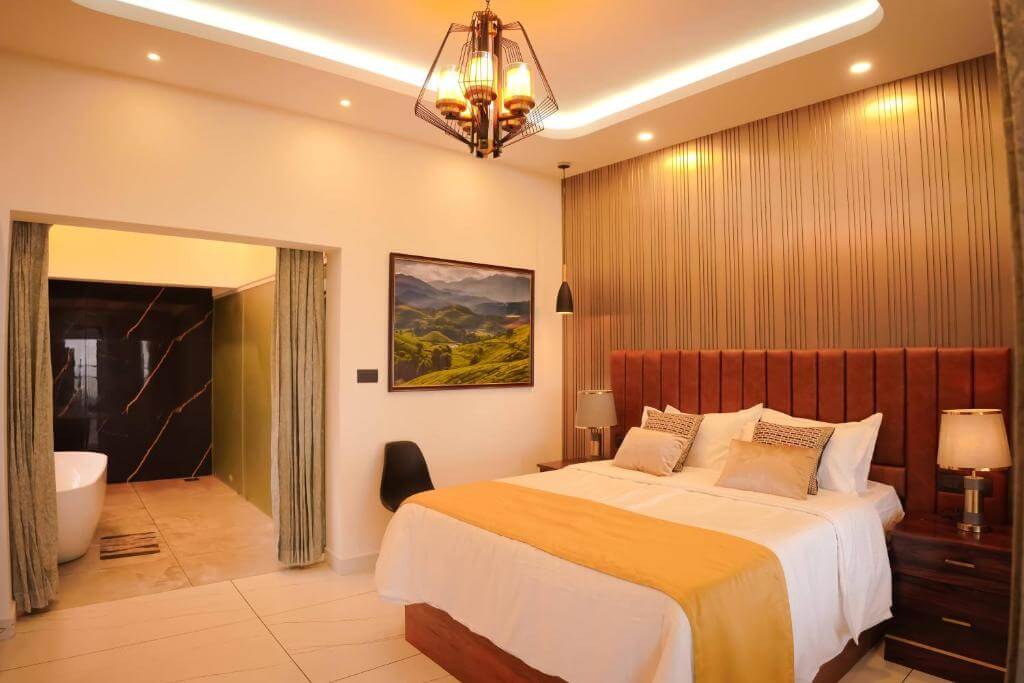 Lavish suite at a Munnar 5-star hotel.