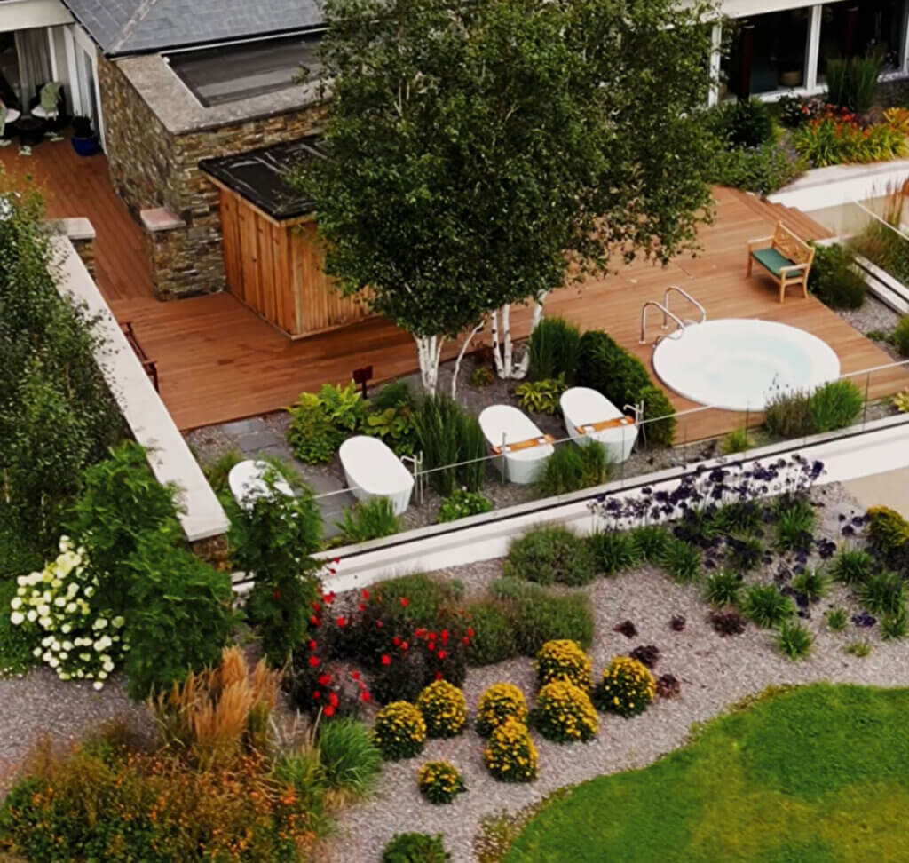 Aerial view of the seaweed baths at Nadur Spa in Ballygarry Estate & Spa.