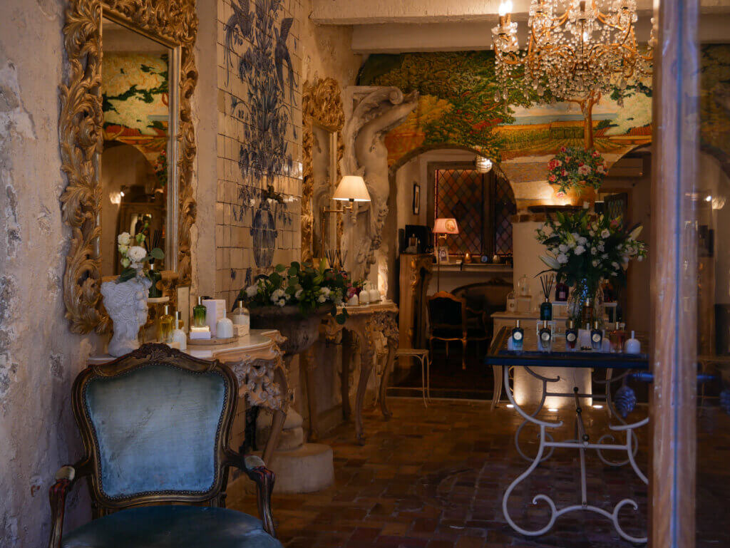 Elegant interior of La Maison Godet Parfum Saint Paul de Vence