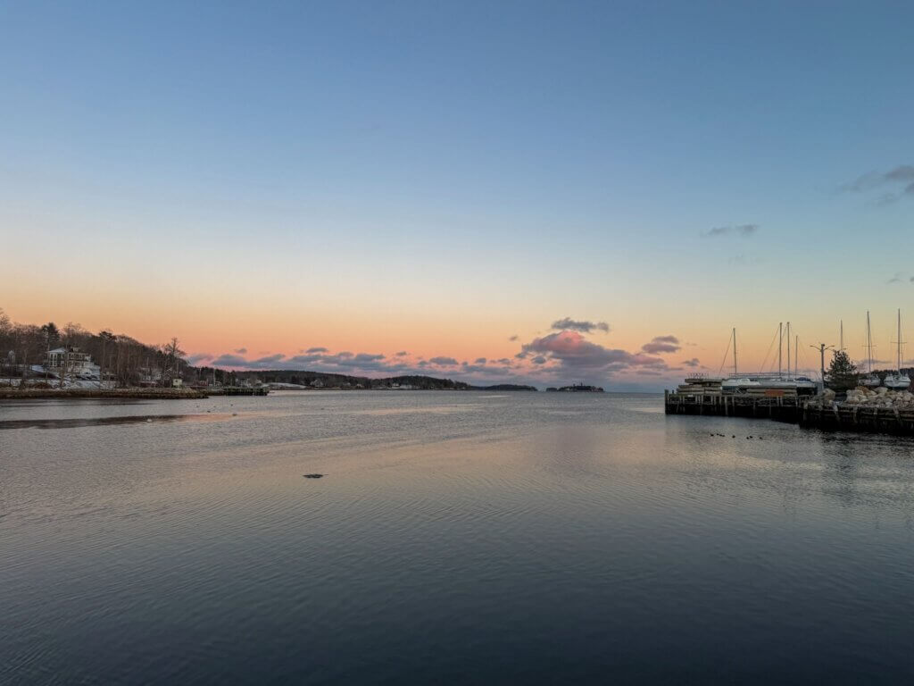 Sunset at Mahone Bay in Nova Scotia.