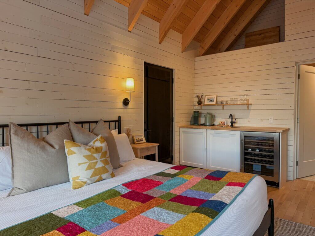 Interior of Black Forest Cabins in Mahone Bay, Nova Scotia.