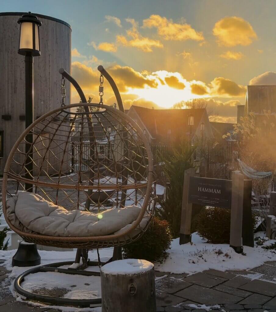 Hydrothermal spa at Oceanstone resort near Peggy's Cove, Nova Scotia.