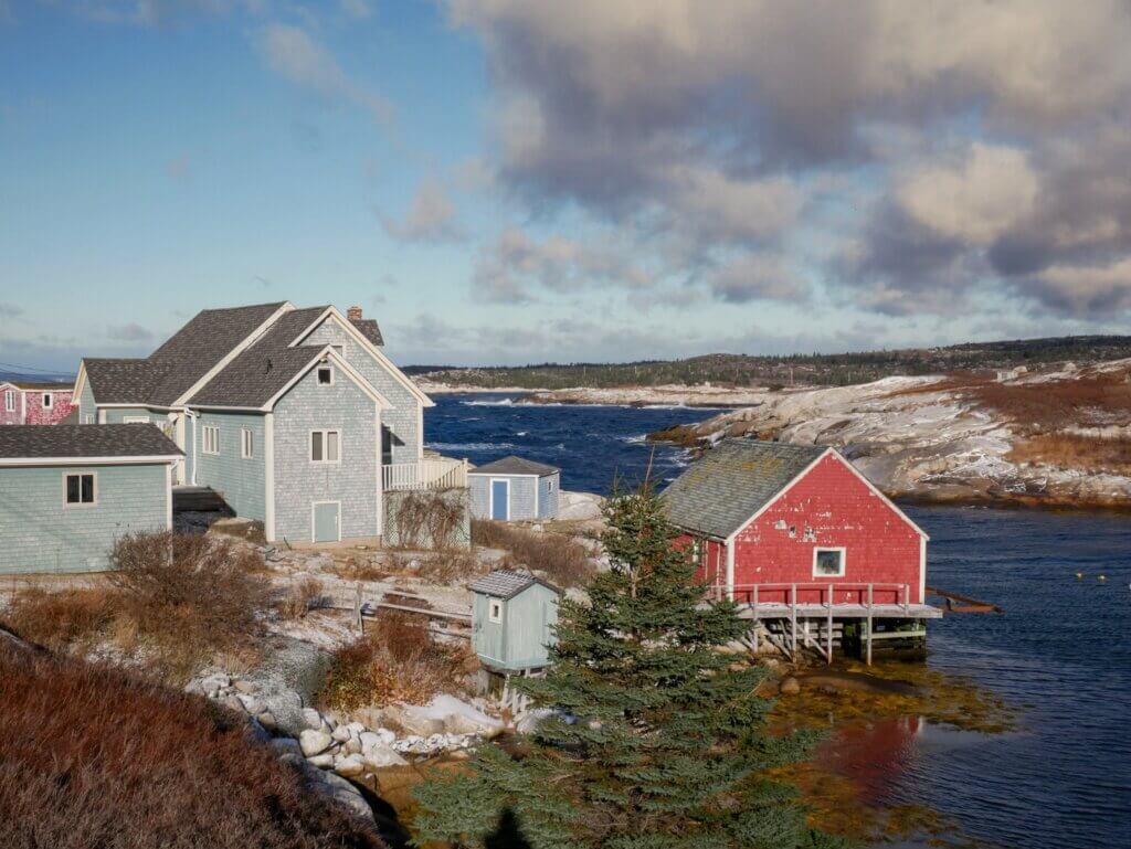 Colourful fishing sheds at Peggy's Cove in Nova Scotia