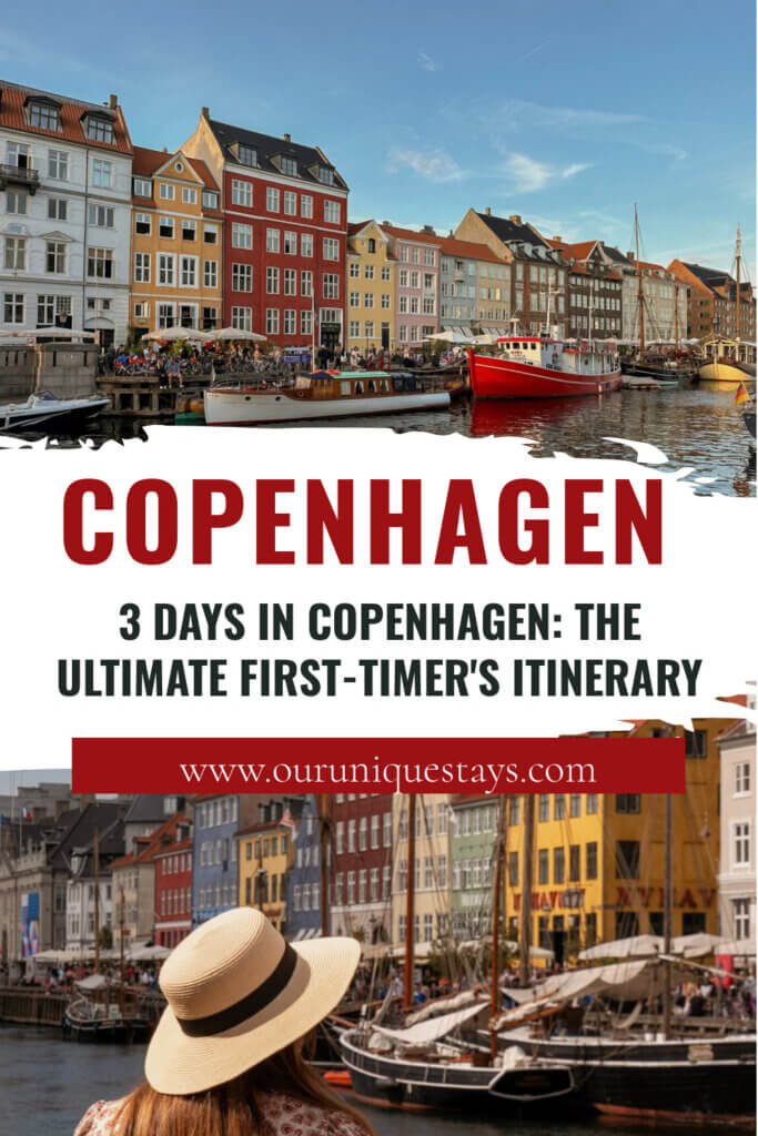 Images of Nyhavn in Copenhagen with text overlay "3 Days in Copenhagen: The Ultimate First-Timer's Itinerary".